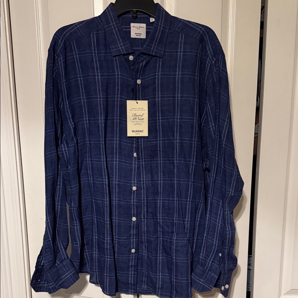 Murano Navy Checkered Casual Shirt